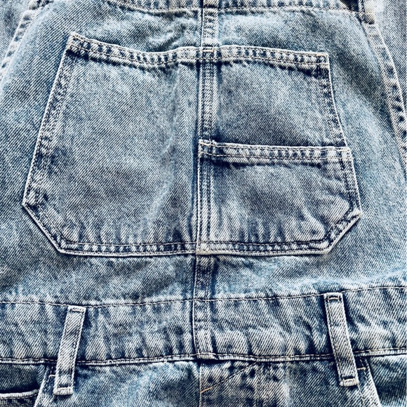 Free People Ziggy Washed Blue Denim Size Medium Overalls - Picture 7 of 12